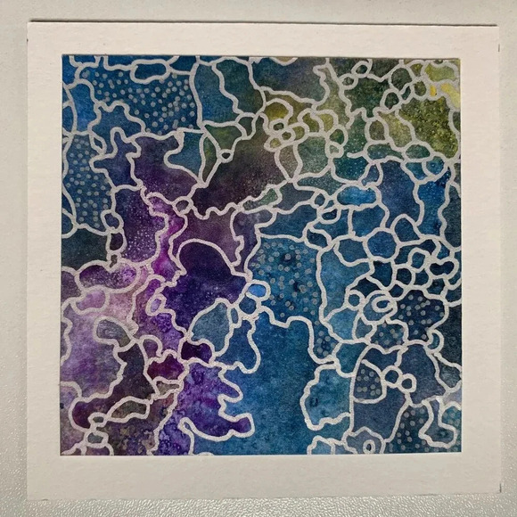 Original Handmade Abstract Watercolor Card Set - 6 Unique Blank Note Cards OOAK - Picture 12 of 14